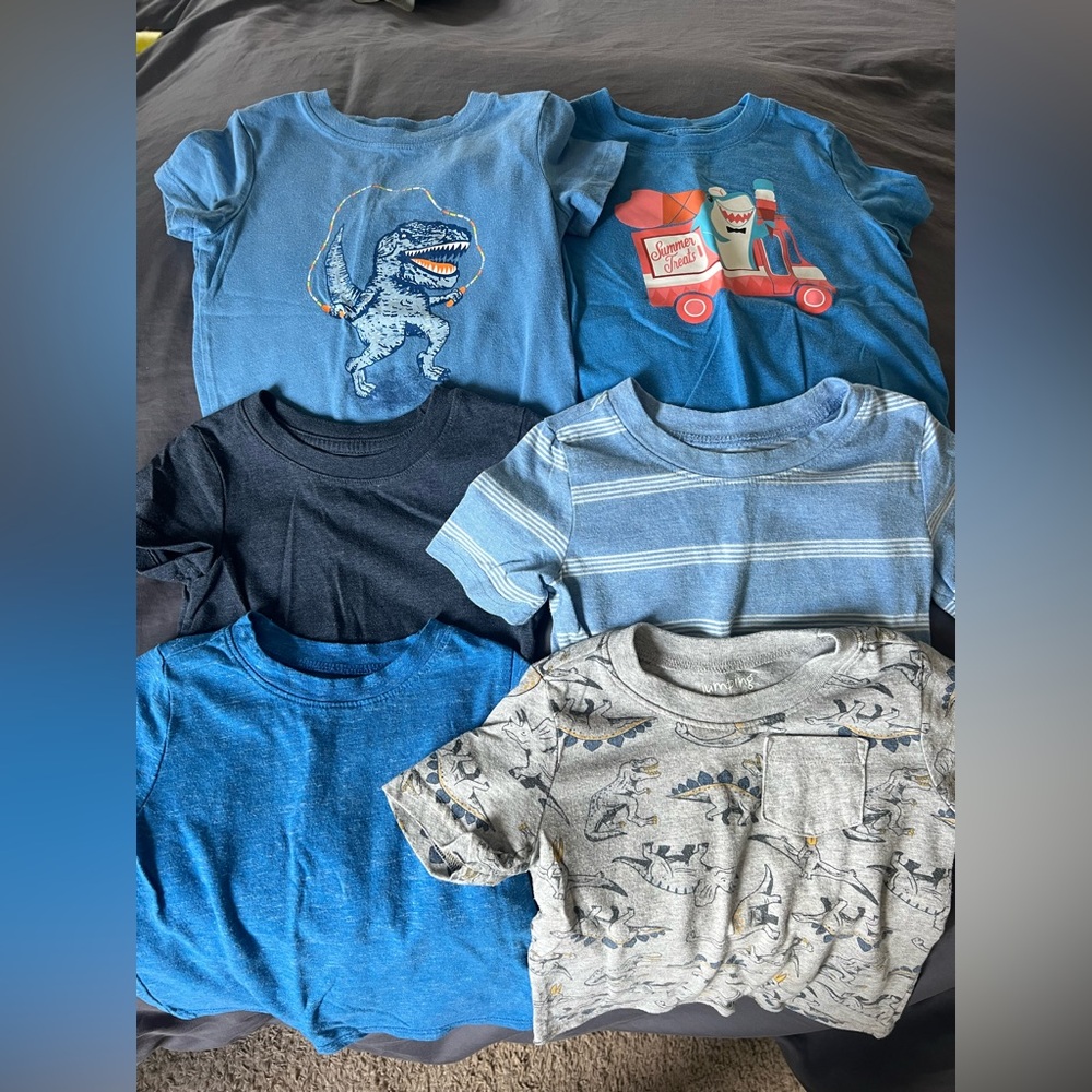 Bundle of 6 Cat and Jack and jumping beans toddler boy 18 month t shirts